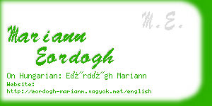 mariann eordogh business card