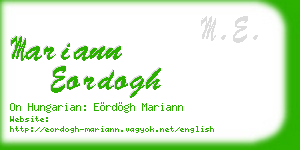 mariann eordogh business card